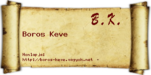 Boros Keve névjegykártya