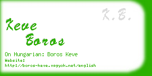 keve boros business card